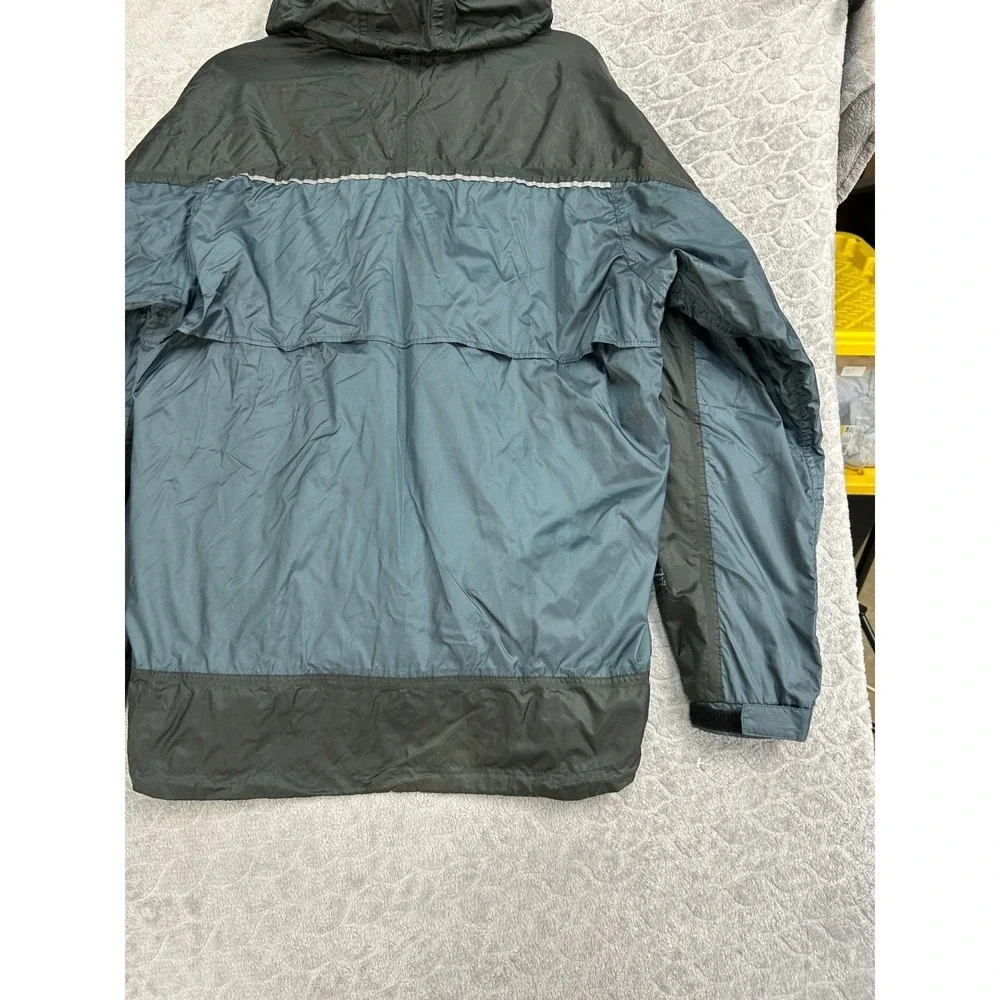 Viking Windigo Packable Rain Jacket‎ Mens Large Blue Black Hooded Windbreaker L